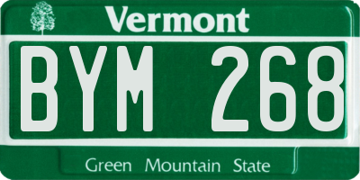 VT license plate BYM268