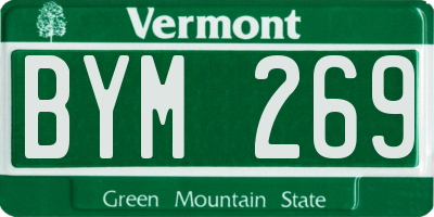 VT license plate BYM269