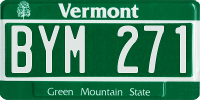 VT license plate BYM271