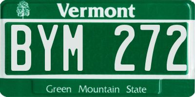 VT license plate BYM272