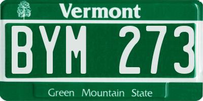 VT license plate BYM273