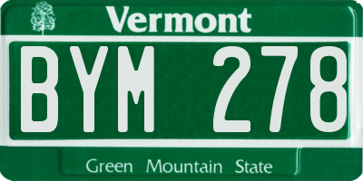 VT license plate BYM278