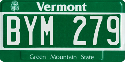 VT license plate BYM279