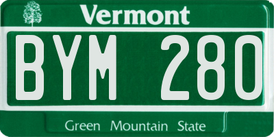 VT license plate BYM280