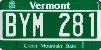 VT license plate BYM281