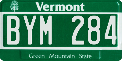 VT license plate BYM284