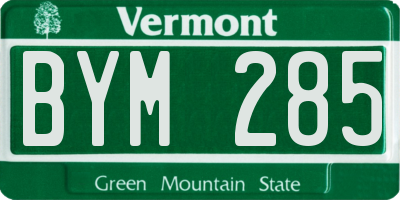 VT license plate BYM285