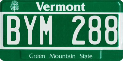 VT license plate BYM288