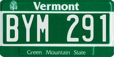VT license plate BYM291