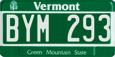 VT license plate BYM293