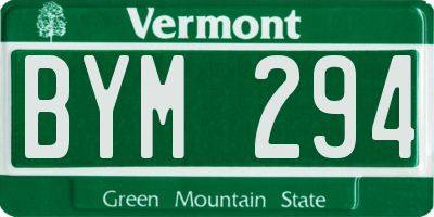 VT license plate BYM294