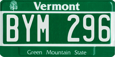VT license plate BYM296
