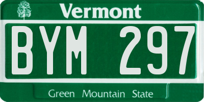 VT license plate BYM297