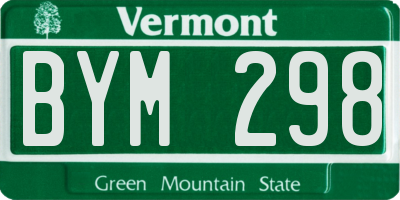 VT license plate BYM298