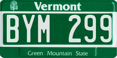 VT license plate BYM299