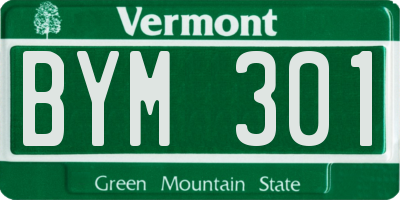 VT license plate BYM301