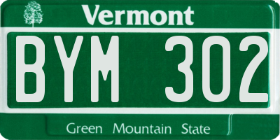 VT license plate BYM302