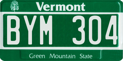VT license plate BYM304