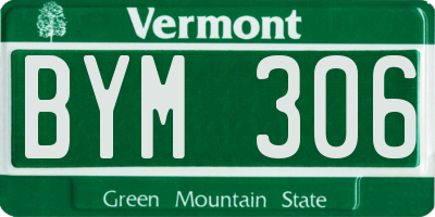 VT license plate BYM306