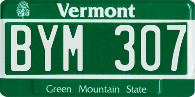 VT license plate BYM307
