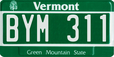 VT license plate BYM311