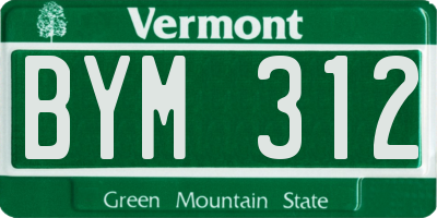 VT license plate BYM312