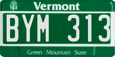 VT license plate BYM313