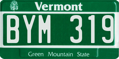 VT license plate BYM319
