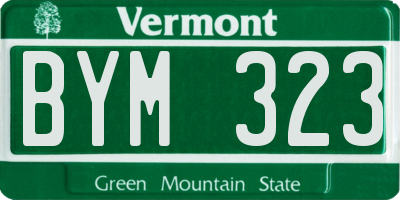 VT license plate BYM323