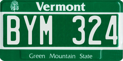 VT license plate BYM324