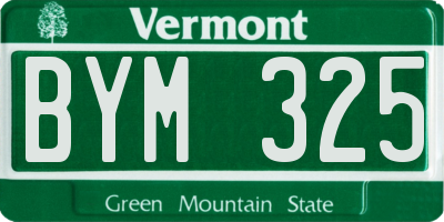 VT license plate BYM325