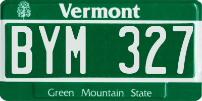 VT license plate BYM327