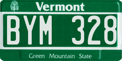 VT license plate BYM328