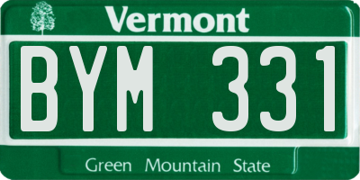 VT license plate BYM331