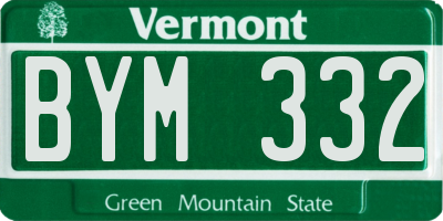 VT license plate BYM332