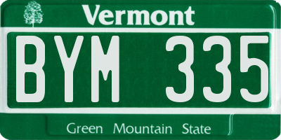 VT license plate BYM335