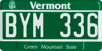 VT license plate BYM336