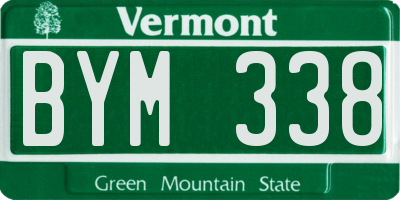 VT license plate BYM338