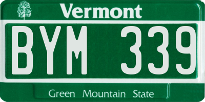 VT license plate BYM339