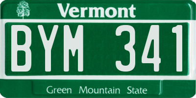VT license plate BYM341