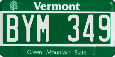 VT license plate BYM349