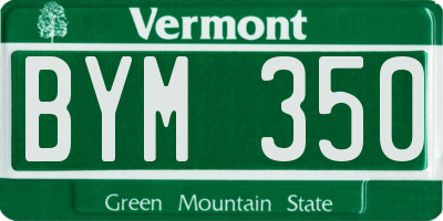 VT license plate BYM350