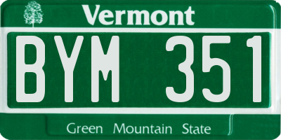 VT license plate BYM351
