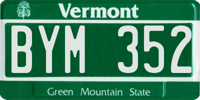 VT license plate BYM352