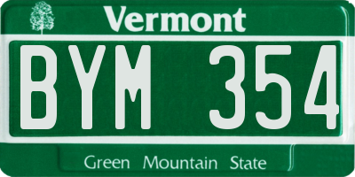 VT license plate BYM354