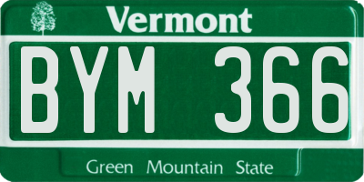 VT license plate BYM366