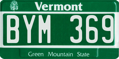 VT license plate BYM369