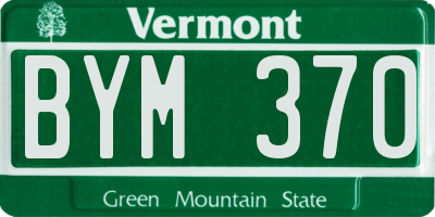 VT license plate BYM370
