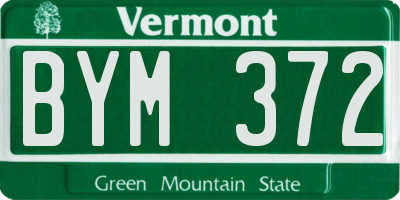 VT license plate BYM372