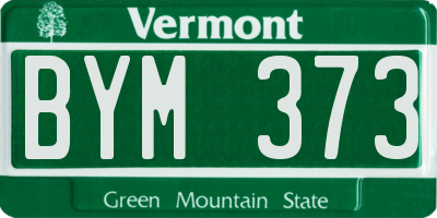 VT license plate BYM373